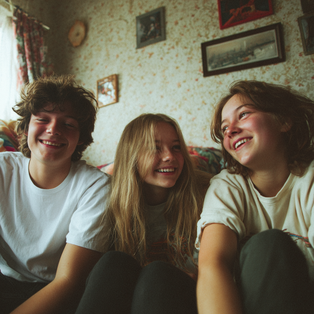 Adolescents partageant un moment convivial dans un cadre familial, illustrant la vie quotidienne pendant un séjour linguistique