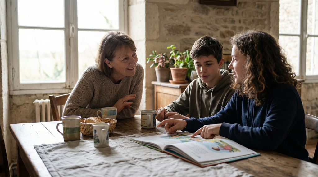 Types d’hébergement lors d’un séjour linguistique anglais en France, immersion en famille d’accueil avec adolescent