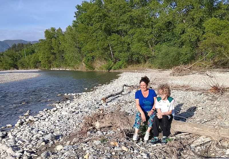 at the river